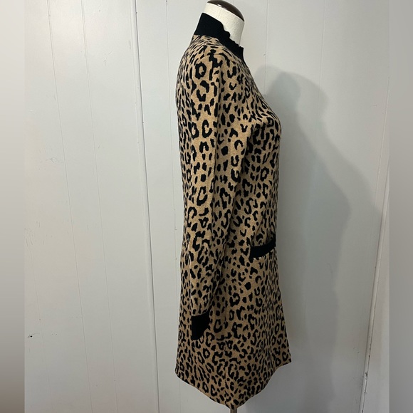J.Crew merino wool blend sweater dress leopard print brown and black size small - Picture 6 of 10